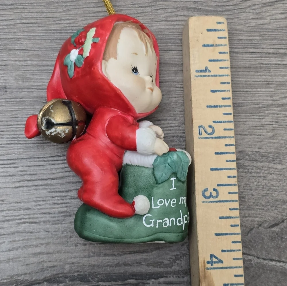 1987 Ruth Morehead Enesco I Love My Grandpa Christmas Ornament Collectible